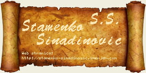 Stamenko Sinadinović vizit kartica